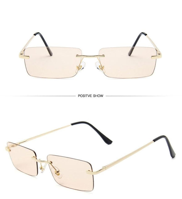 Rimless Retro Sunglasses Women Luxury Eyeglasses For Women/Men Vintage Glasses Women Mirror Oculos De Sol Feminino