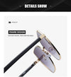 Women Oversized Square Sun Glasses Fashion Imitation Rhinestones Gradient Sunglass