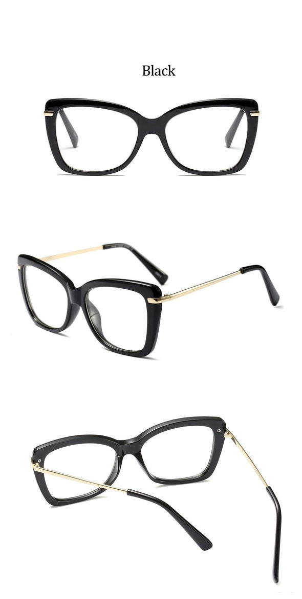 Female Square Eyeglasses Sexy Leopard Fashion Brand Transparent Women's Glasses Frame Luxury Oversized Prescription Glasses