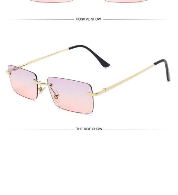 Rimless Retro Sunglasses Women Luxury Eyeglasses For Women/Men Vintage Glasses Women Mirror Oculos De Sol Feminino