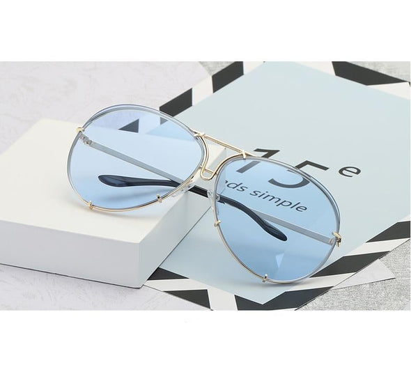 New Fashion Pilot Sunglasses Women Oversized Luxury Sun Glasses For Female Cool Mirror Vintage Lady Gradient Shades UV400