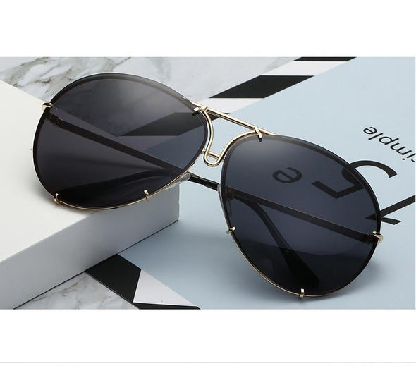 New Fashion Pilot Sunglasses Women Oversized Luxury Sun Glasses For Female Cool Mirror Vintage Lady Gradient Shades UV400