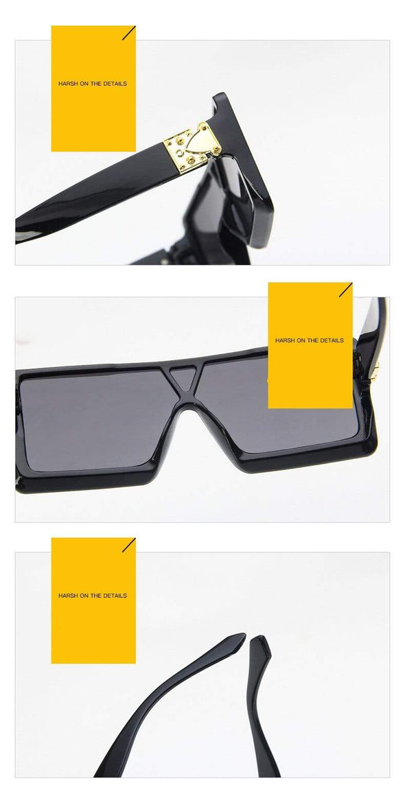 oversized Square black women's sunglasses  trend luxury brand Gradient shades for men Vintage Retro sunglasses woman