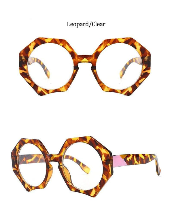 Luxury Brand Glasses Woman Fashion Oversized Sexy Ladies Leopard Cat Eye Glasses Frames For Women Eyewear Sunglases