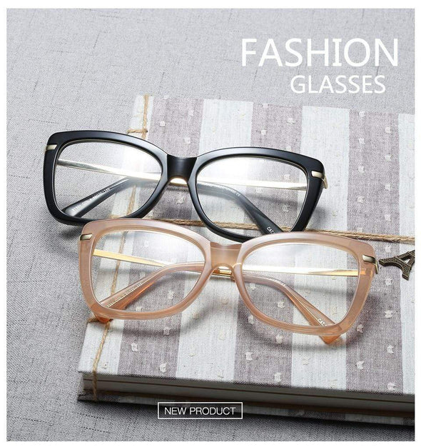 Female Square Eyeglasses Sexy Leopard Fashion Brand Transparent Women's Glasses Frame Luxury Oversized Prescription Glasses