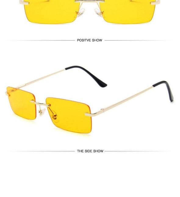 Rimless Retro Sunglasses Women Luxury Eyeglasses For Women/Men Vintage Glasses Women Mirror Oculos De Sol Feminino