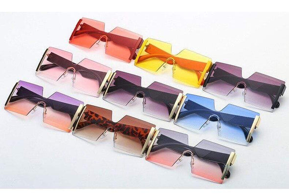 new jointed rimless sunglasses women men oversized personalized glasses