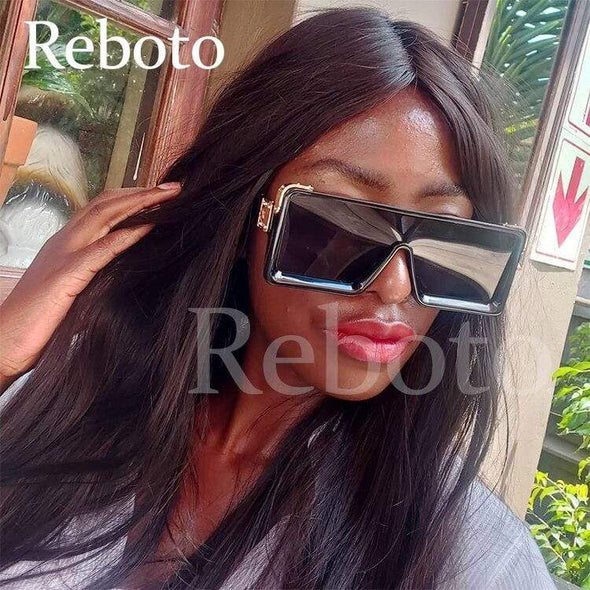 oversized Square black women's sunglasses  trend luxury brand Gradient shades for men Vintage Retro sunglasses woman