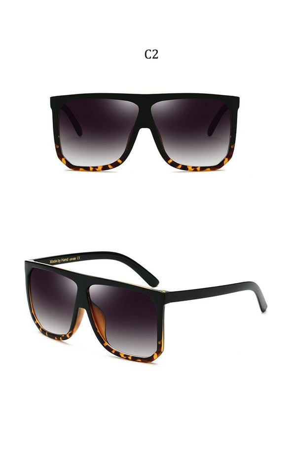 Big Frame Square Sunglasses Women fashion Flat Top Oversize Luxury Brand Gradient sun glasses for women