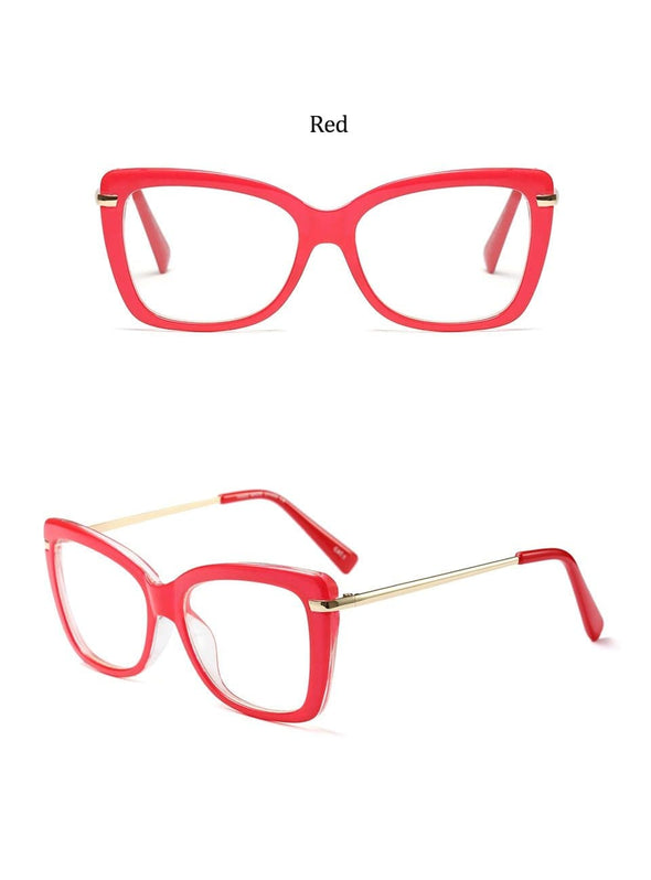 Female Square Eyeglasses Sexy Leopard Fashion Brand Transparent Women's Glasses Frame Luxury Oversized Prescription Glasses