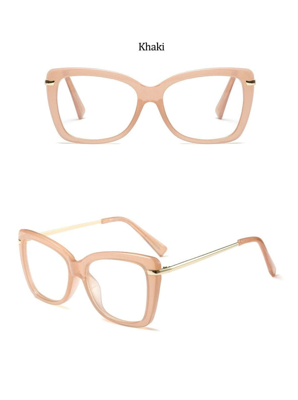 Female Square Eyeglasses Sexy Leopard Fashion Brand Transparent Women's Glasses Frame Luxury Oversized Prescription Glasses