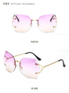 Fashion Women Rimless Sunglasses Gradient Glasses UV400