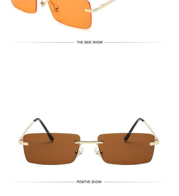 Rimless Retro Sunglasses Women Luxury Eyeglasses For Women/Men Vintage Glasses Women Mirror Oculos De Sol Feminino