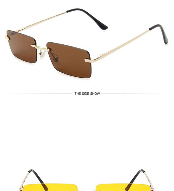 Rimless Retro Sunglasses Women Luxury Eyeglasses For Women/Men Vintage Glasses Women Mirror Oculos De Sol Feminino