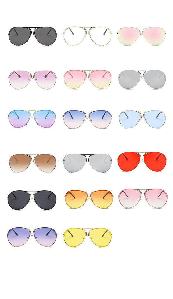 New Fashion Pilot Sunglasses Women Oversized Luxury Sun Glasses For Female Cool Mirror Vintage Lady Gradient Shades UV400