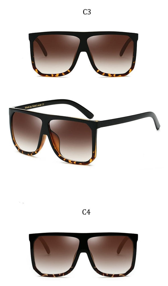 Big Frame Square Sunglasses Women fashion Flat Top Oversize Luxury Brand Gradient sun glasses for women