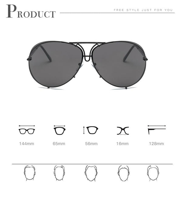 New Fashion Pilot Sunglasses Women Oversized Luxury Sun Glasses For Female Cool Mirror Vintage Lady Gradient Shades UV400