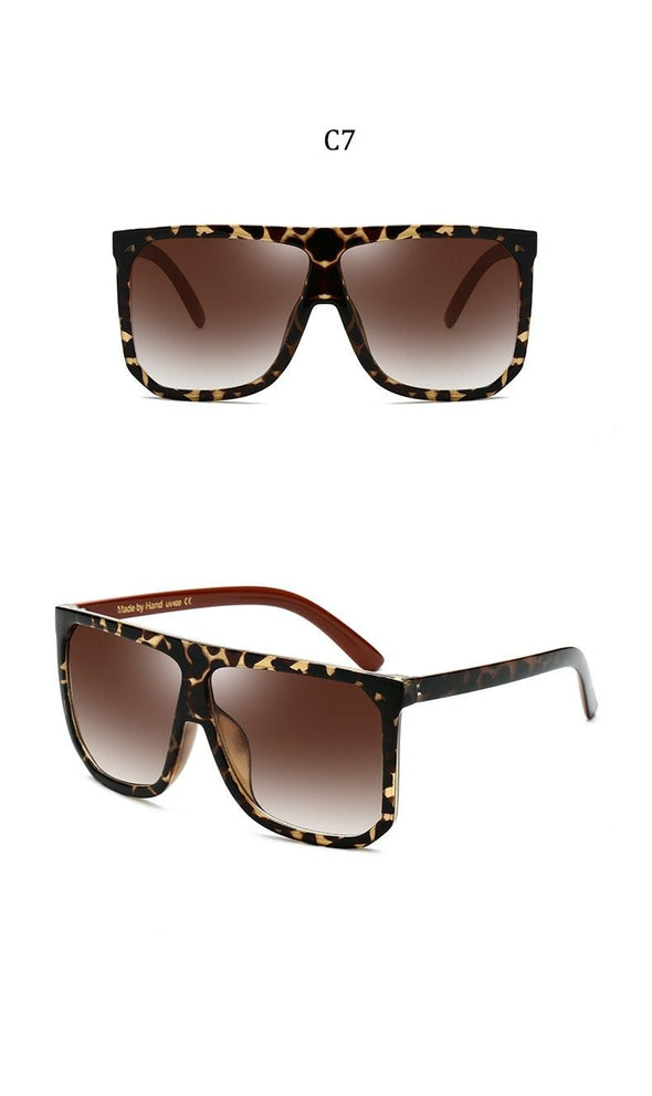Big Frame Square Sunglasses Women fashion Flat Top Oversize Luxury Brand Gradient sun glasses for women
