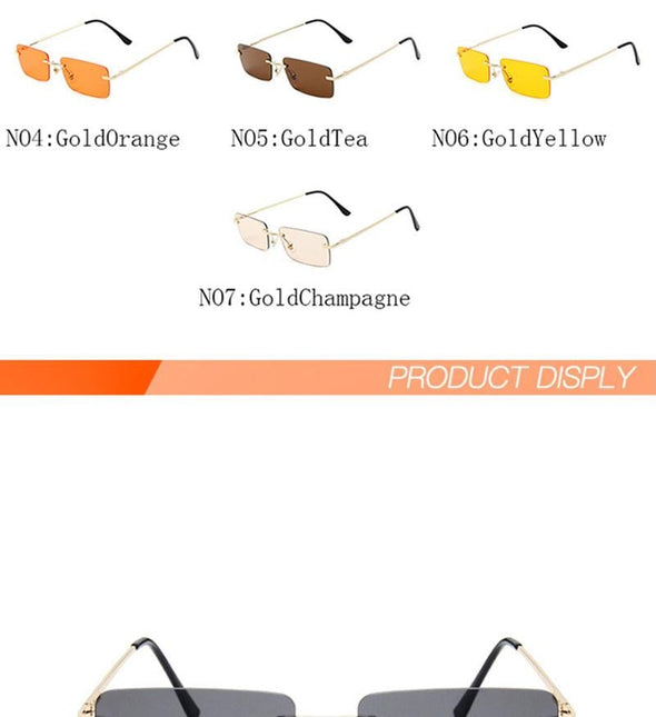 Rimless Retro Sunglasses Women Luxury Eyeglasses For Women/Men Vintage Glasses Women Mirror Oculos De Sol Feminino