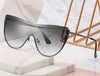 Gradient Brown One Piece Sunglasses Women  Luxury Brand Glasses Metal Cross Designer Shades Big Sunglass UV400