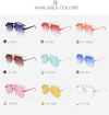 Fashion Oversize Sunglasses Women Mirror Coating Vintage Goggle Famous Women Sunglasses