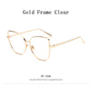 Cat Eye Sunglasses Women Vintage Fashion Metal Frame Clear Lens Sun Glasses Unique Flat Ladies Eyewear UV400 R058