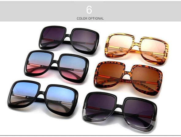 Oversized Sunglasses Women  Vintage Square Fashion Big Large Grain Frame