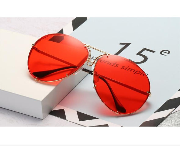New Fashion Pilot Sunglasses Women Oversized Luxury Sun Glasses For Female Cool Mirror Vintage Lady Gradient Shades UV400