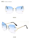 Fashion Women Rimless Sunglasses Gradient Glasses UV400