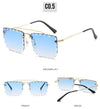 Vintage Women Sunglasses Cutting Lens Gradient Glasses Lace Rectangle Sun Glasses For Ladies Metal Frame Lunette