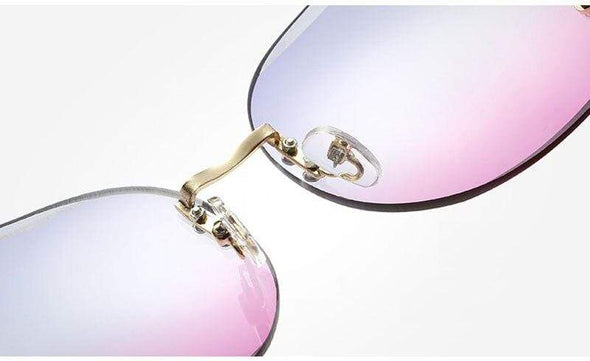 Fashion Women Rimless Sunglasses Gradient Glasses UV400