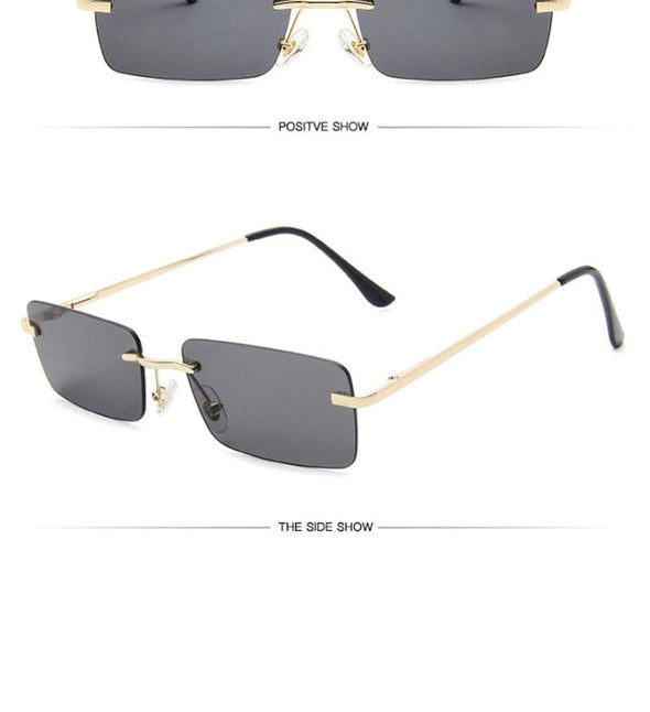 Rimless Retro Sunglasses Women Luxury Eyeglasses For Women/Men Vintage Glasses Women Mirror Oculos De Sol Feminino