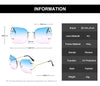 Fashion Women Rimless Sunglasses Gradient Glasses UV400