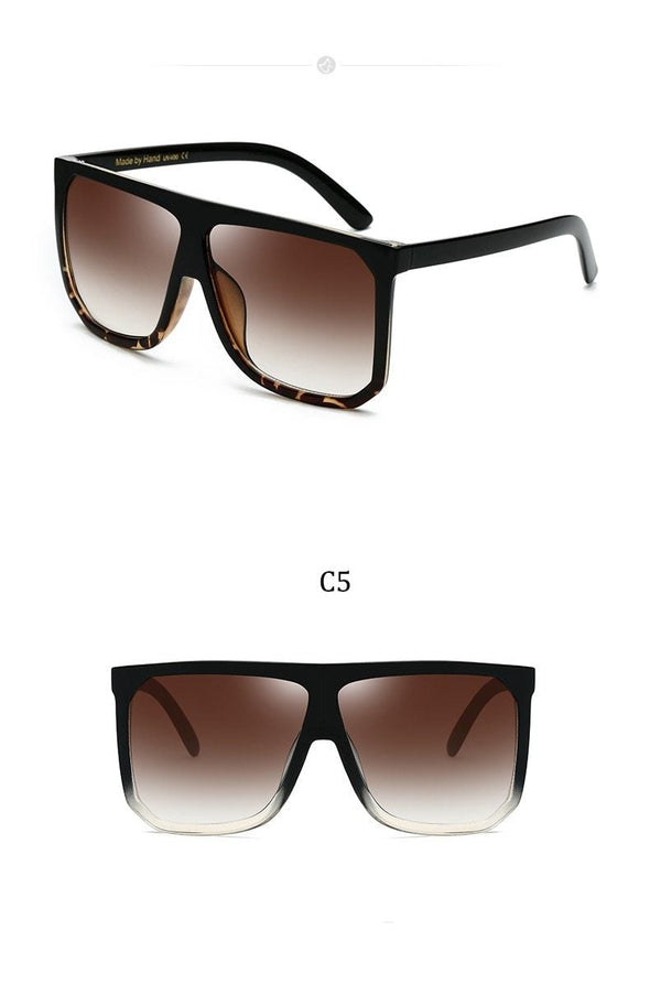 Big Frame Square Sunglasses Women fashion Flat Top Oversize Luxury Brand Gradient sun glasses for women