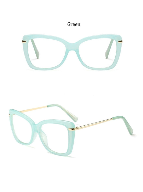 Female Square Eyeglasses Sexy Leopard Fashion Brand Transparent Women's Glasses Frame Luxury Oversized Prescription Glasses