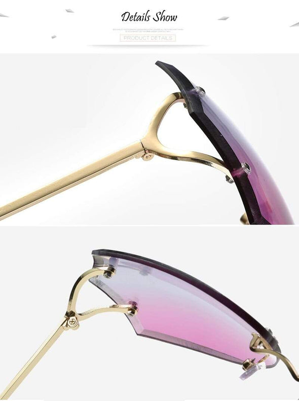 Fashion Women Rimless Sunglasses Gradient Glasses UV400