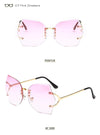 Fashion Women Rimless Sunglasses Gradient Glasses UV400