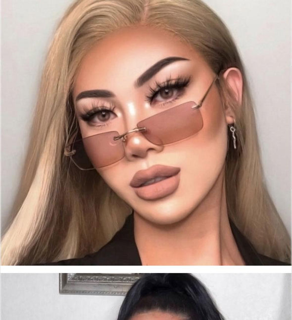 Rimless Retro Sunglasses Women Luxury Eyeglasses For Women/Men Vintage Glasses Women Mirror Oculos De Sol Feminino
