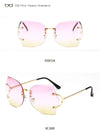 Fashion Women Rimless Sunglasses Gradient Glasses UV400