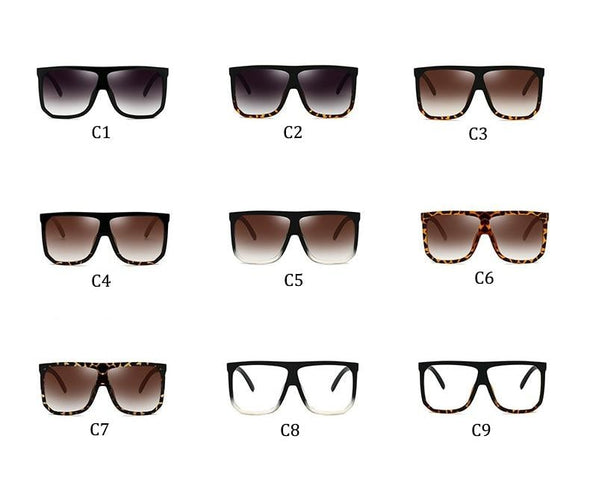 Big Frame Square Sunglasses Women fashion Flat Top Oversize Luxury Brand Gradient sun glasses for women