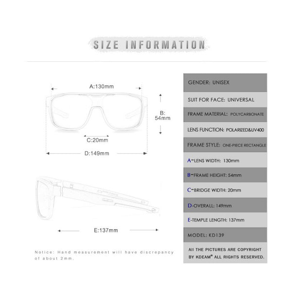 Oversized Polarized Sunglasses Men Women Fashion Sport Style Sun Glasses Driving Fishing Goggles Super Light Frame