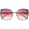 Luxury Brand Designer Sunglasses High Quality Rhinestone Sun Glasses Big Diamond Bling Eyeglasses Fashion Shades for Women Uv400