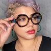 Luxury Brand Glasses Woman Fashion Oversized Sexy Ladies Leopard Cat Eye Glasses Frames For Women Eyewear Sunglases