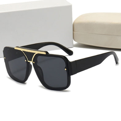 New Fashion Oversized Sunglasses Luxury Brand Women Men Modern Square Glasses Unisex Black Man Sunshade UV400