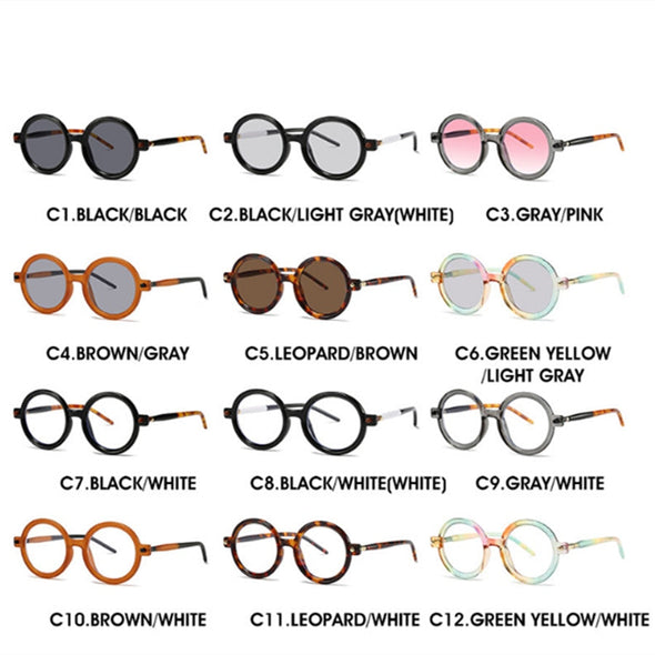 Fashion Retro Oversized Round Sunglasses For Women Men Brand Quality Seven Frame Vintage Designer Sun Glasses Trending Shade