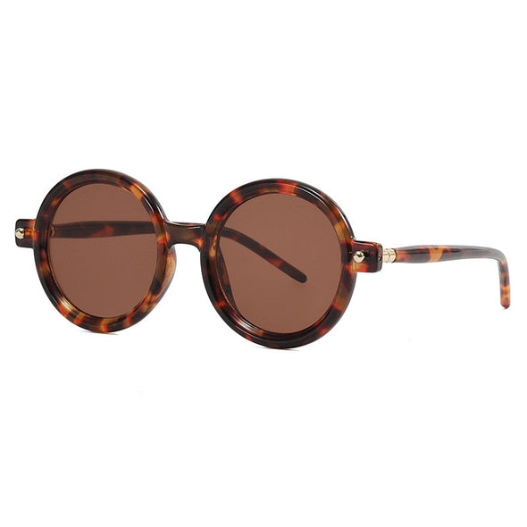 Fashion Retro Oversized Round Sunglasses For Women Men Brand Quality Seven Frame Vintage Designer Sun Glasses Trending Shade