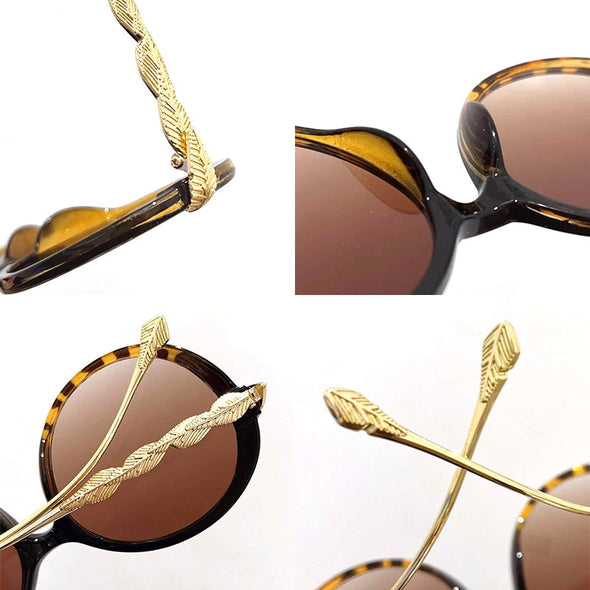 New Vintage Round Frame Sunglasses Gradient Colorful Trendy Fashion Women Female Eyewear Luxury Brand Designer Shades for Ladies
