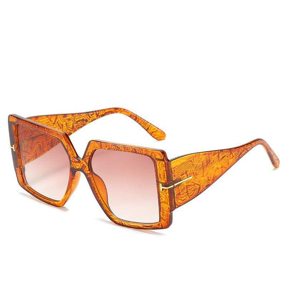 Classic Oversized Square Sunglasses  Leopard Sun Glasses Female Gradient Vintage