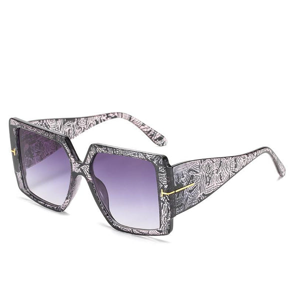 Classic Oversized Square Sunglasses  Leopard Sun Glasses Female Gradient Vintage