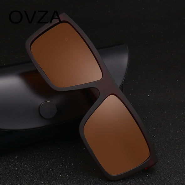 Men Sunglasses Polarized Flat Top Sunglasses 2019 Brand Designer Driving Sun glasses Male High Quality Rectangle Style ali060904